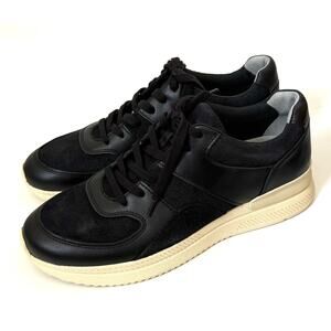 Everlane The Trainer Casual Leather Sneaker Shoe Black Size 10 Men/12 Women NEW